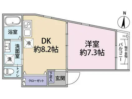 KANON新高円寺(1DK/1階)の間取り写真