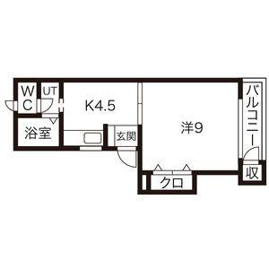 リベルテ(1DK/2階)の間取り写真