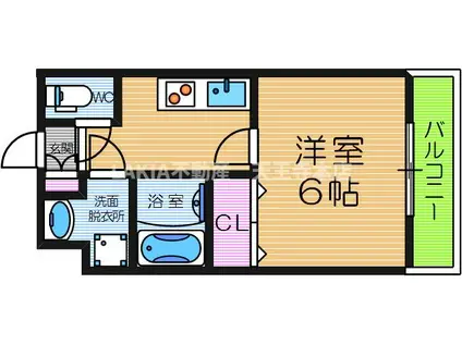 LAND GALAXY(1K/4階)の間取り写真