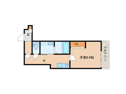 クレアール小泉東(1K/2階)の間取り写真