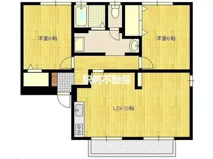 トゥインクルビューラーA(2LDK/1階)の間取り写真