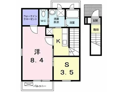 サニー・柴崎(1SK/2階)の間取り写真