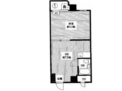 後楽園キャステール(1DK/8階)の間取り写真