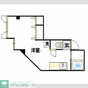 フレンドシップ坂戸(ワンルーム/2階)の間取り写真