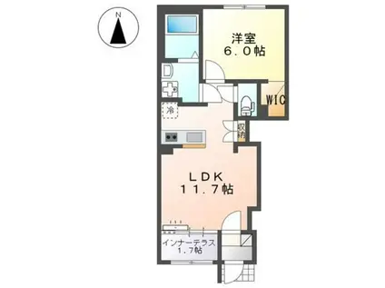 緑が丘4丁目アパート(1LDK/1階)の間取り写真