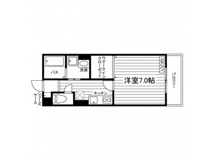 ミラモール(1K/2階)の間取り写真