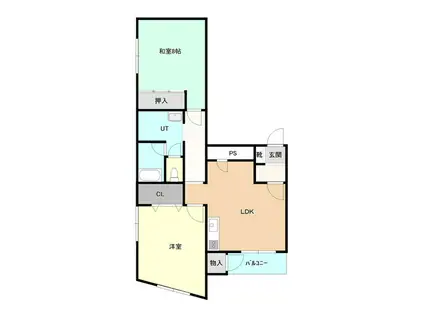 第2パールハイム(2LDK/2階)の間取り写真