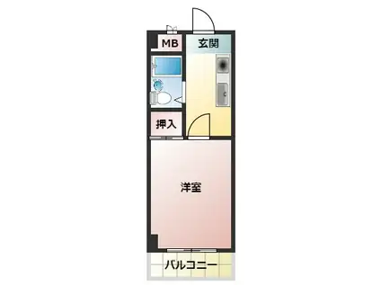 マルセビル(1K/5階)の間取り写真