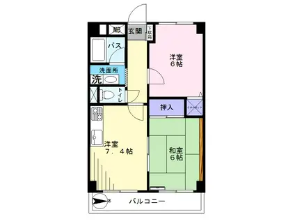 川口ハウス(2DK/3階)の間取り写真