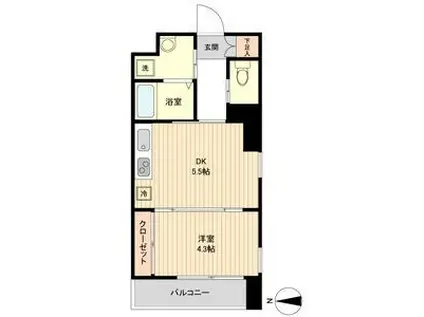 LA DOUCEUR片平(1DK/3階)の間取り写真