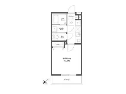 ブランミュール横浜鶴見3(1K/2階)の間取り写真