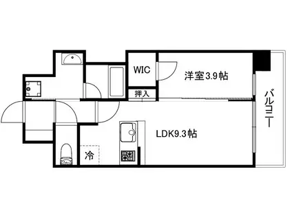 ゼフィランサス西大路(1LDK/5階)の間取り写真