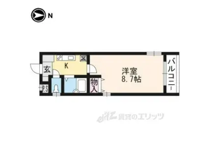 西陣の中(1K/3階)の間取り写真