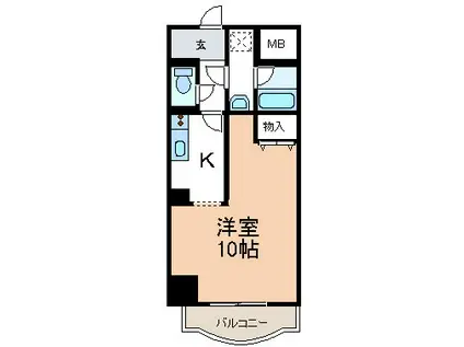 ミカワ安城ヒルズ(1K/7階)の間取り写真