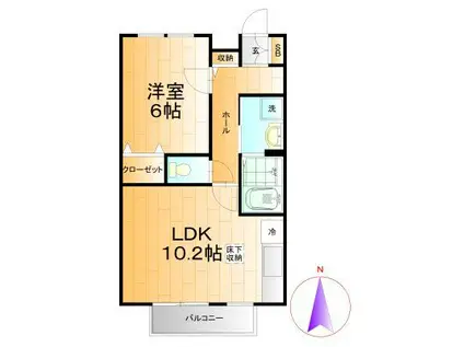 ヴァンヴェール(1LDK/1階)の間取り写真