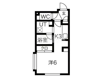 NSK BLD.2ND(1K/3階)の間取り写真