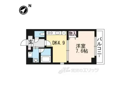 GREENWICH HOUSE(1DK/5階)の間取り写真