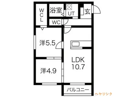 名鉄瀬戸線 三郷駅(愛知) 徒歩18分 3階建 築11年(2LDK/3階)の間取り写真