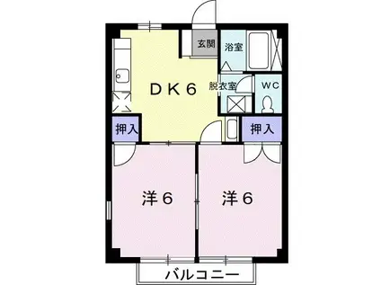 ベルガーデン鈴木(2DK/1階)の間取り写真