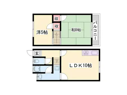 樫木ハイツII(2LDK/1階)の間取り写真