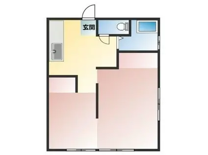 ツカサハイツ(2K/1階)の間取り写真