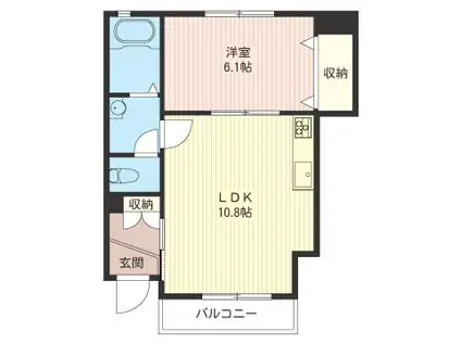 KLEIN HAUS(1LDK/1階)の間取り写真