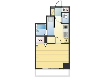 東陽ハイホームB棟(1K/2階)の間取り写真