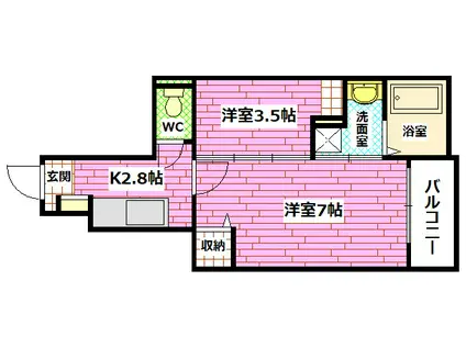 ＪＲ可部線 安芸長束駅 徒歩15分 3階建 築13年(1LDK/1階)の間取り写真