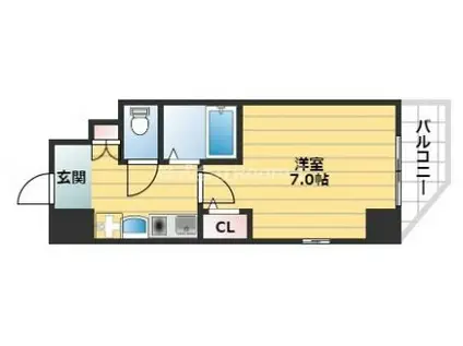 エスリード上本町北(1K/2階)の間取り写真