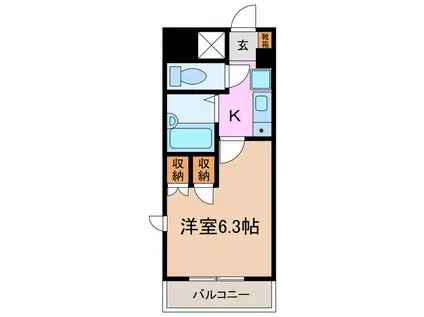 アパートメントハウスアトリウム(1K/9階)の間取り写真