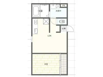 パレシェーヌデクールIII(1LDK/3階)の間取り写真