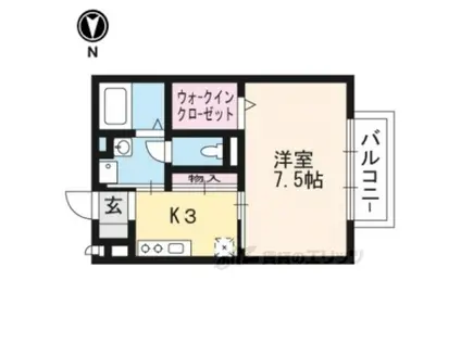 モナリエ砂田(1K/2階)の間取り写真