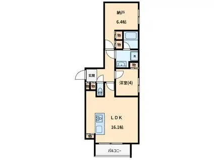 RESIDENCE MOTOMACHI(1SLDK/3階)の間取り写真