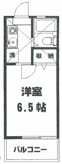 六会グリーンハイツ(1K/2階)の間取り写真