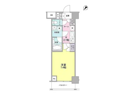 グラマシー横濱関内(1K/7階)の間取り写真