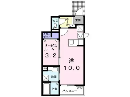 カーサ・モデルノ(1K/1階)の間取り写真