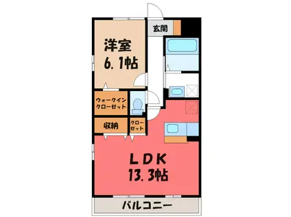 EXCEED(1LDK/3階)の間取り写真