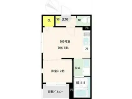 新田一丁目A アパート(1DK/3階)の間取り写真