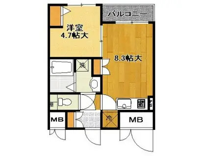 FIORE SHIBUYA(1LDK/3階)の間取り写真