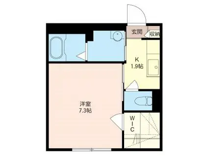 メゾン・リョクエンII(1K/1階)の間取り写真