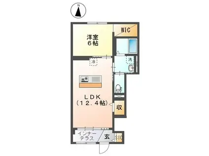 ICHIEI(1LDK/1階)の間取り写真