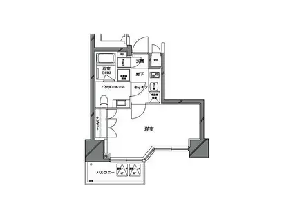 セジョリ目黒(1K/9階)の間取り写真
