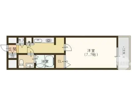 ライフデザイン新金岡A棟(1K/5階)の間取り写真