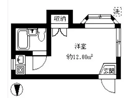 ホワイトハウス(ワンルーム/1階)の間取り写真