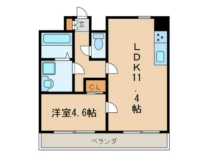 PALACE LAULEA(1LDK/3階)の間取り写真