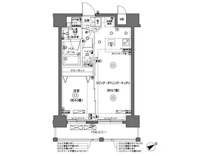ZOOM横浜(1LDK/2階)の間取り写真