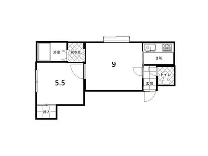 ノーブル新発寒(1LDK/3階)の間取り写真