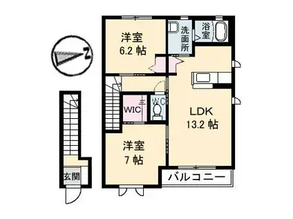 シャーメゾンM(2LDK/2階)の間取り写真