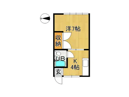 小野辰ハウスI(1K/1階)の間取り写真