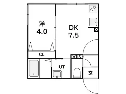 ラフィーネ西町(1LDK/3階)の間取り写真